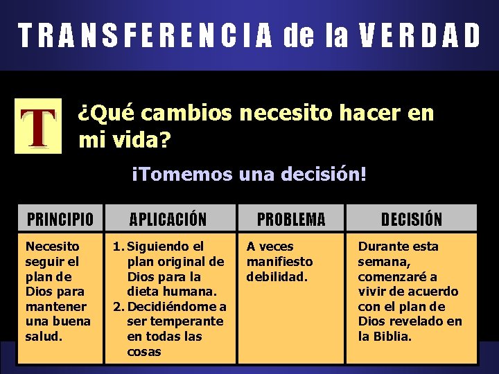 T R A N S F E R E N C I A de T R A N S F E R E N C I A de