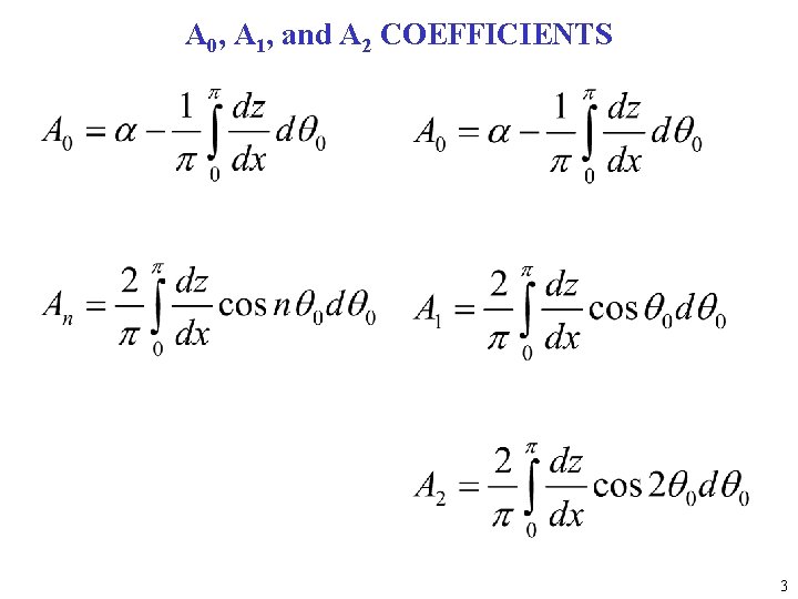 A 0, A 1, and A 2 COEFFICIENTS 3 