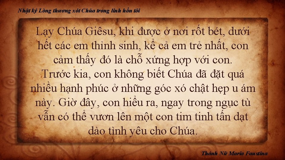 Nhật ký Lòng thương xót Chúa trong linh hồn tôi Lạy Chúa Giêsu, khi