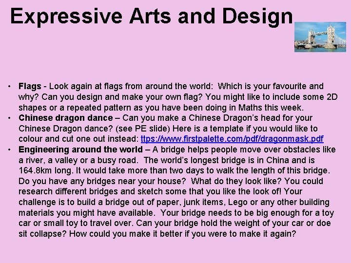 Expressive Arts and Design • Flags - Look again at flags from around the