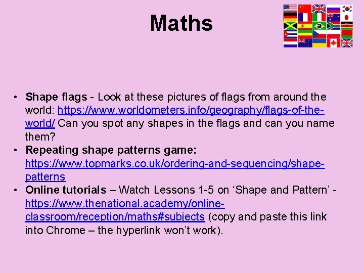 Maths • Shape flags - Look at these pictures of flags from around the