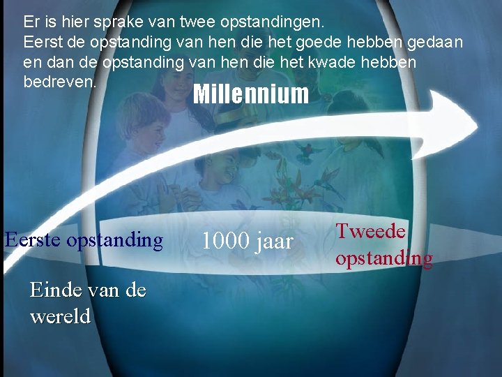 Er is hier sprake van twee opstandingen. Eerst de opstanding van hen die het