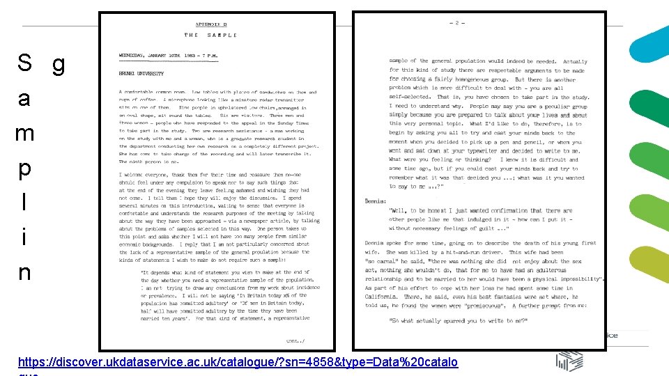 S g a m p l i n https: //discover. ukdataservice. ac. uk/catalogue/? sn=4858&type=Data%20