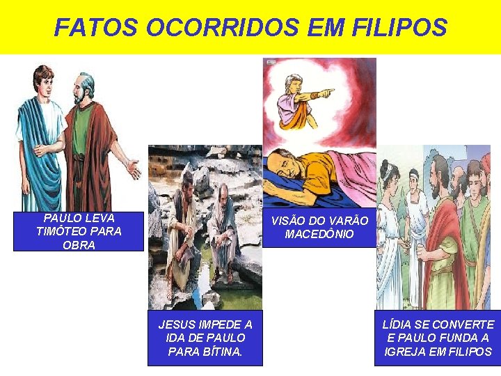 FATOS OCORRIDOS EM FILIPOS PAULO LEVA TIMÓTEO PARA OBRA VISÃO DO VARÃO MACEDÔNIO JESUS