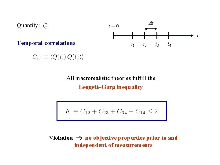 Quantity: Q t t=0 t Temporal correlations t 1 t 2 t 3 t