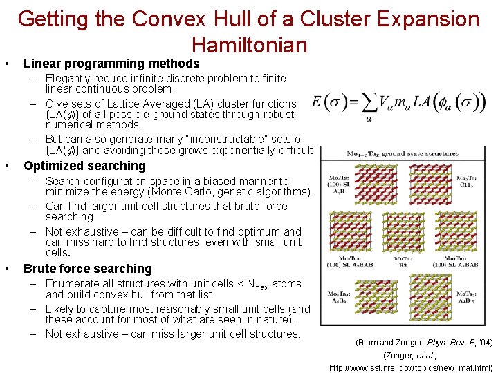  • Getting the Convex Hull of a Cluster Expansion Hamiltonian Linear programming methods