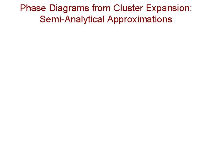 Phase Diagrams from Cluster Expansion: Semi-Analytical Approximations 