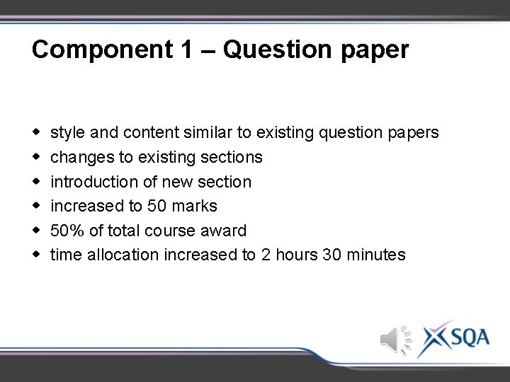 Component 1 – Question paper w w w style and content similar to existing