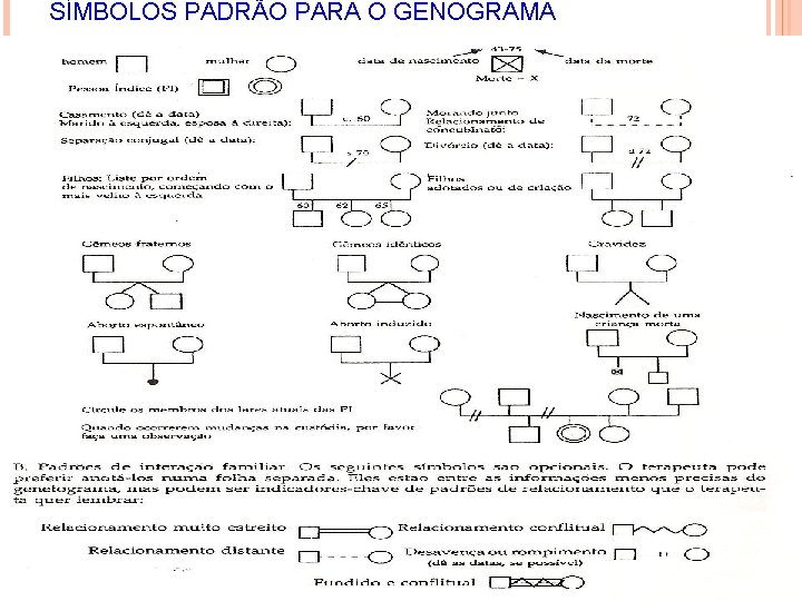 SÍMBOLOS PADRÃO PARA O GENOGRAMA 