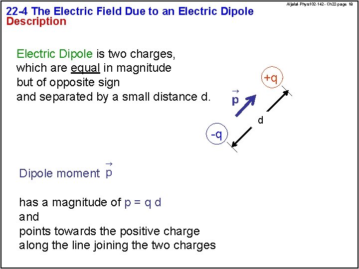 Aljalal-Phys 102 -142 --Ch 22 -page 18 22 -4 The Electric Field Due to