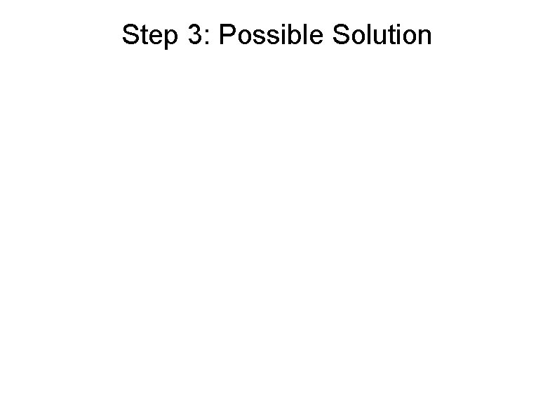 Step 3: Possible Solution 