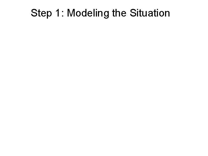 Step 1: Modeling the Situation 