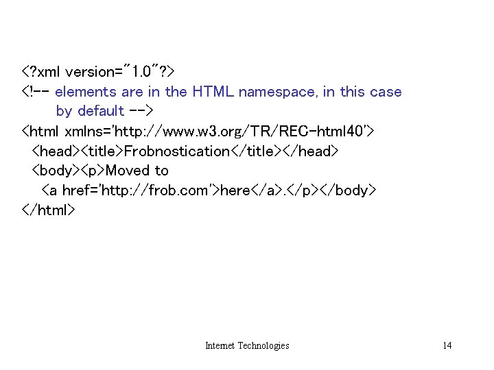 <? xml version="1. 0"? > <!-- elements are in the HTML namespace, in this