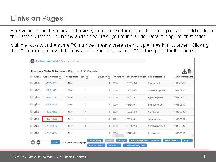 Links on Pages Blue writing indicates a link that takes you to more information.