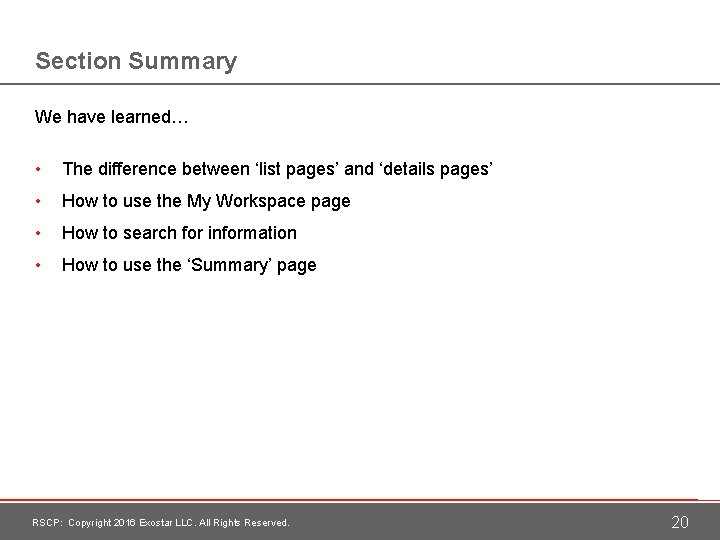 Section Summary We have learned… • The difference between ‘list pages’ and ‘details pages’
