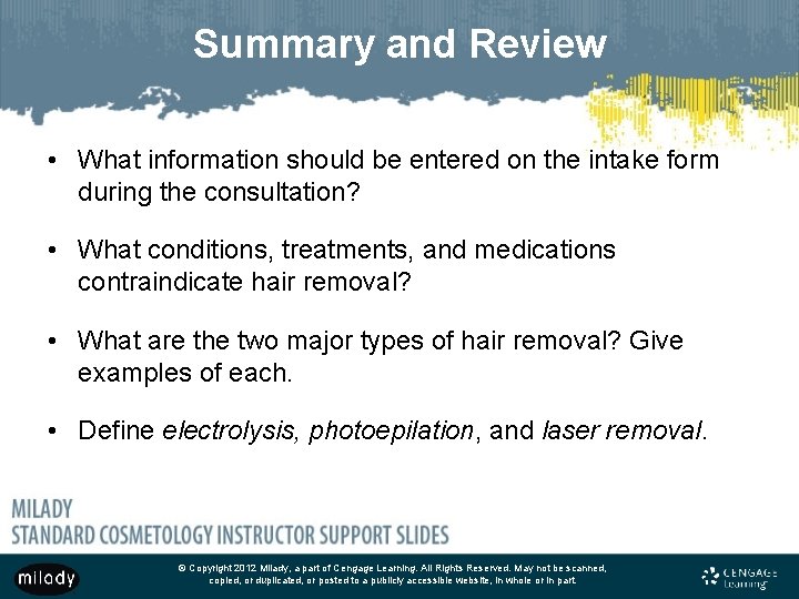 Summary and Review • What information should be entered on the intake form during Summary and Review • What information should be entered on the intake form during