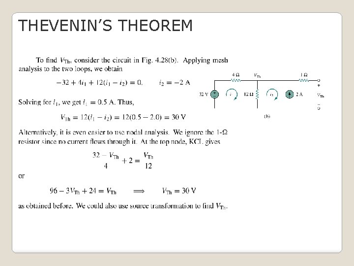 THEVENIN’S THEOREM 