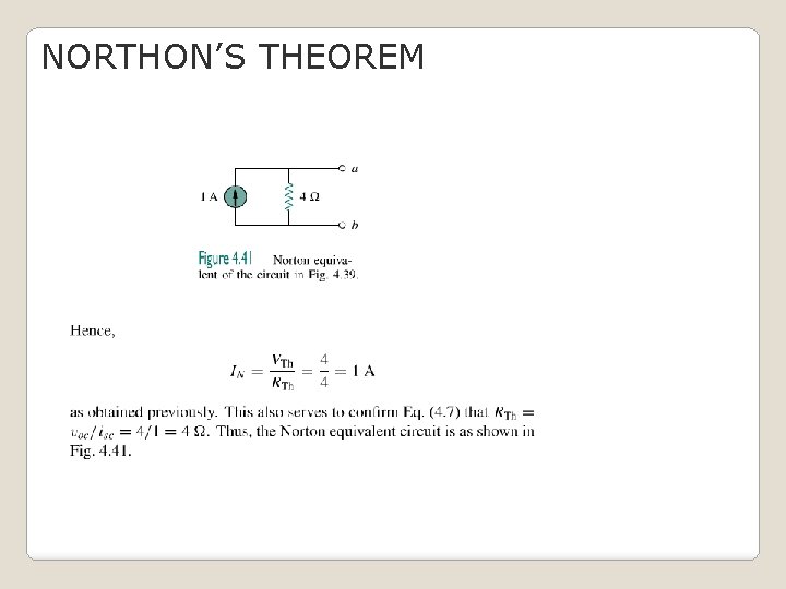 NORTHON’S THEOREM 