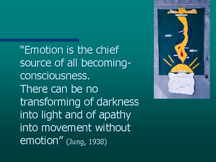 “Emotion is the chief source of all becomingconsciousness. There can be no transforming of