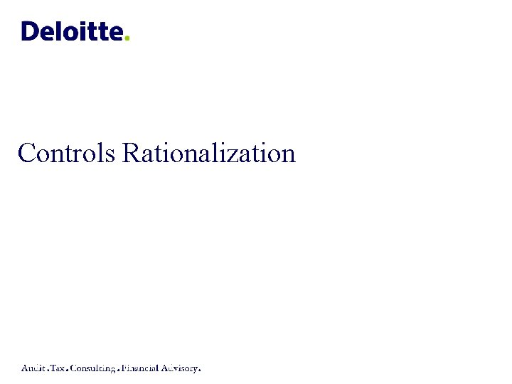 Controls Rationalization 