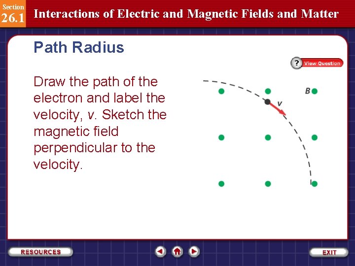 Section 26. 1 Interactions of Electric and Magnetic Fields and Matter Path Radius Draw