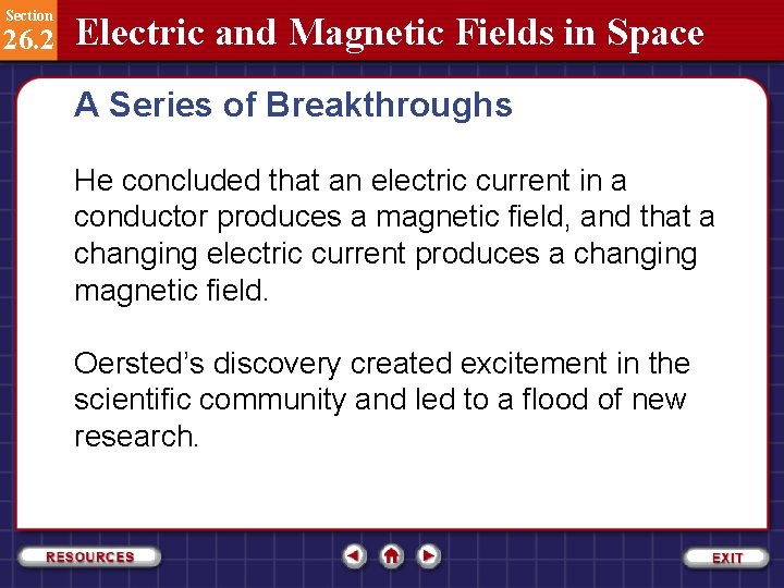 Section 26. 2 Electric and Magnetic Fields in Space A Series of Breakthroughs He