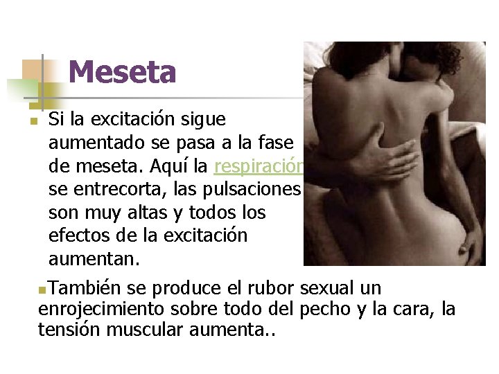 Meseta Si la excitación sigue aumentado se pasa a la fase de meseta. Aquí