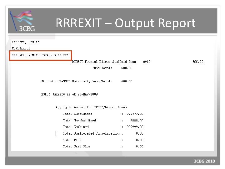 RRREXIT – Output Report 