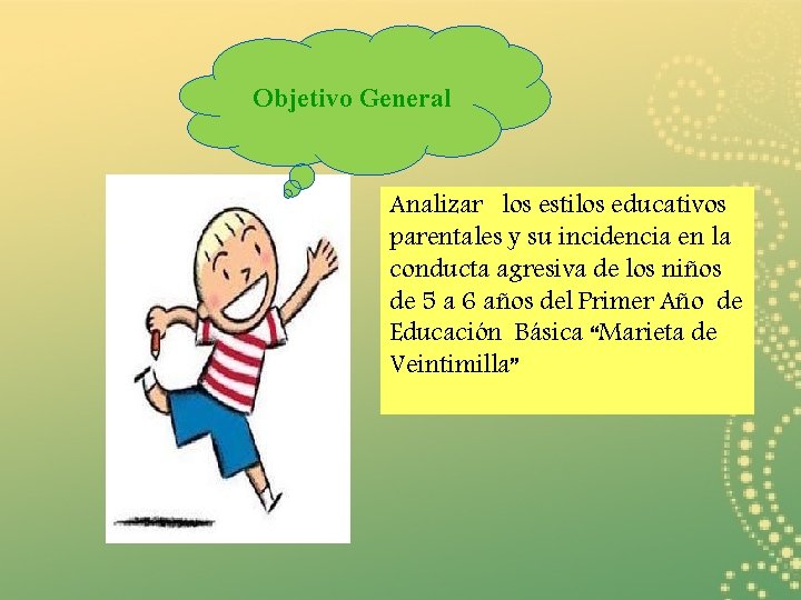 Objetivo General Analizar los estilos educativos parentales y su incidencia en la conducta agresiva