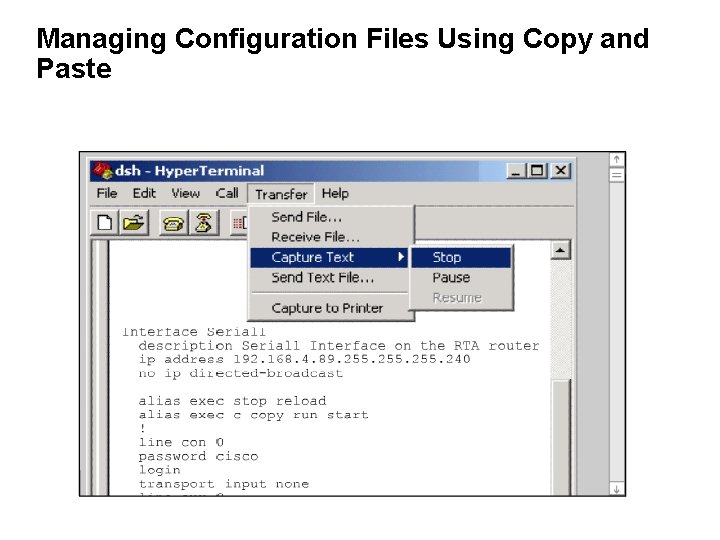 Managing Configuration Files Using Copy and Paste 