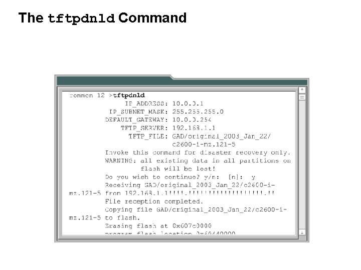 The tftpdnld Command 
