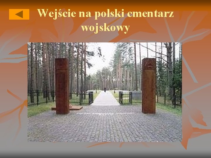 Wejście na polski cmentarz wojskowy Wejście na polski cmentarz wojskowy