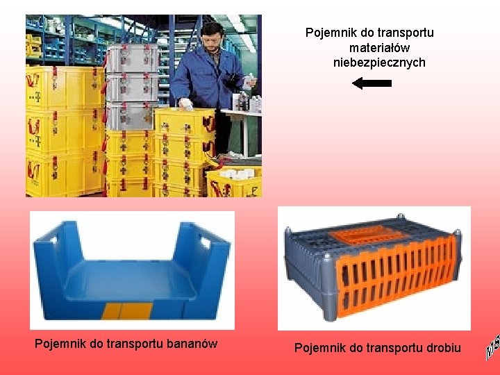 Pojemnik do transportu materiałów niebezpiecznych Pojemnik do transportu bananów Pojemnik do transportu drobiu 