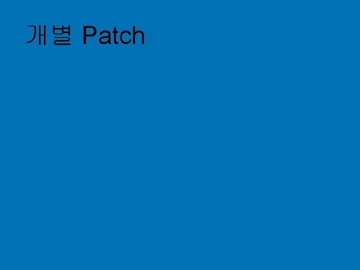 개별 Patch © 2004 Hewlett-Packard Development Company, L. P. The information contained herein is