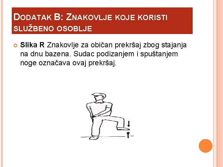 DODATAK B: ZNAKOVLJE KORISTI SLUŽBENO OSOBLJE Slika R Znakovlje za običan prekršaj zbog stajanja