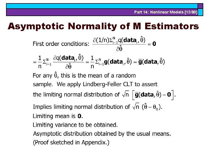 Part 14: Nonlinear Models [13/80] Asymptotic Normality of M Estimators 
