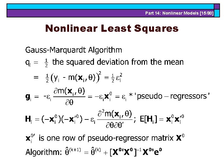 Part 14: Nonlinear Models [15/80] Nonlinear Least Squares 