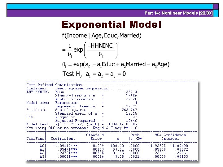 Part 14: Nonlinear Models [28/80] Exponential Model 