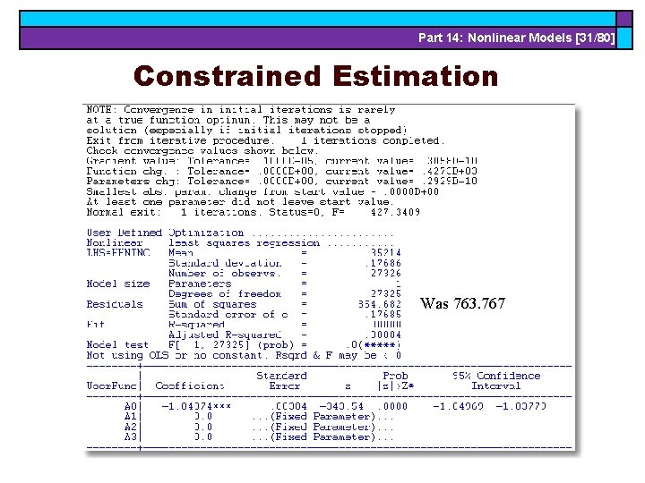 Part 14: Nonlinear Models [31/80] Constrained Estimation Was 763. 767 