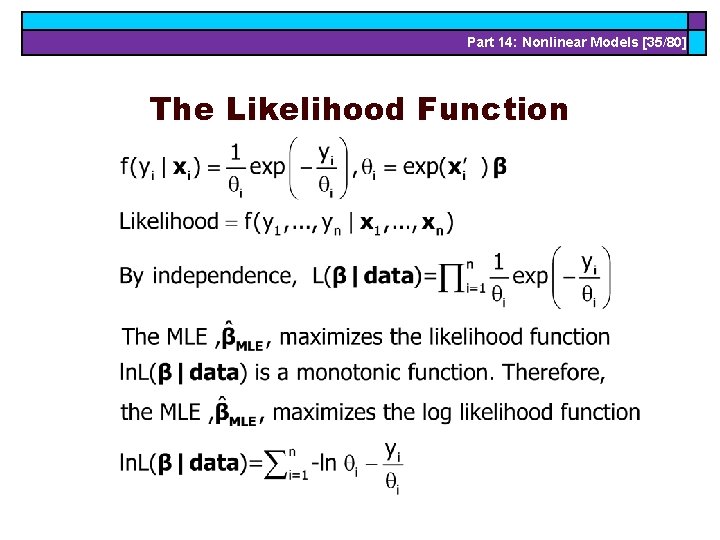 Part 14: Nonlinear Models [35/80] The Likelihood Function 