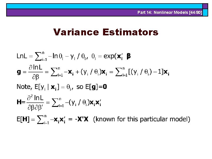 Part 14: Nonlinear Models [44/80] Variance Estimators 