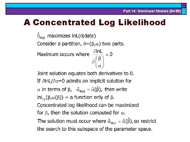 Part 14: Nonlinear Models [64/80] A Concentrated Log Likelihood 