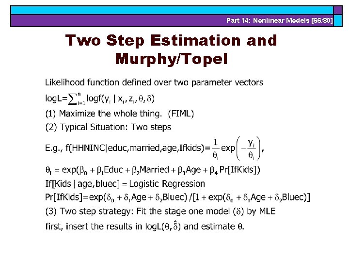 Part 14: Nonlinear Models [66/80] Two Step Estimation and Murphy/Topel 