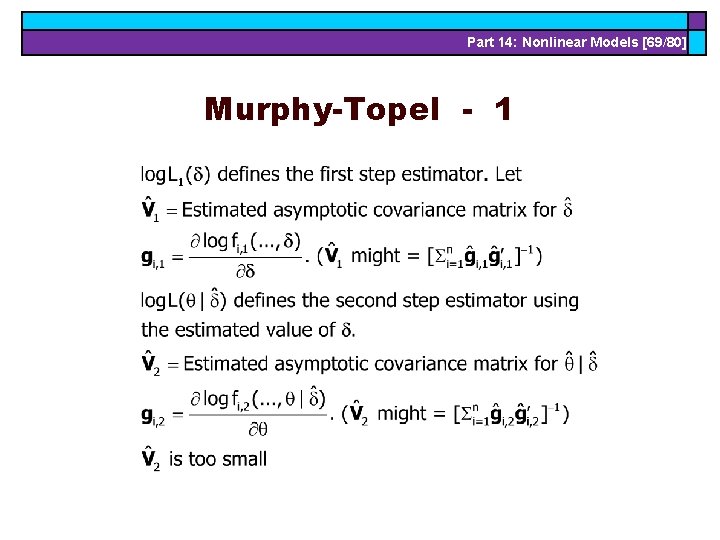 Part 14: Nonlinear Models [69/80] Murphy-Topel - 1 