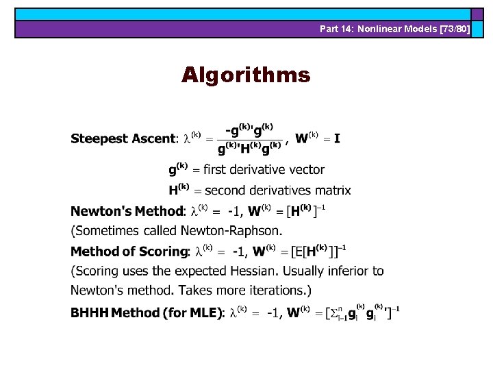 Part 14: Nonlinear Models [73/80] Algorithms 