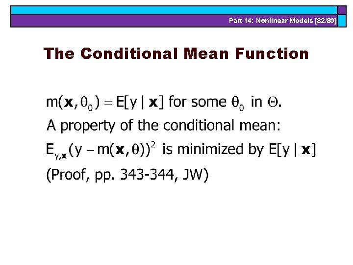 Part 14: Nonlinear Models [82/80] The Conditional Mean Function 