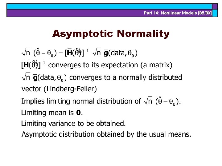 Part 14: Nonlinear Models [85/80] Asymptotic Normality 