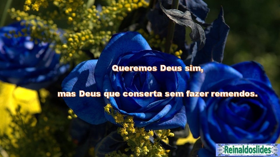 Queremos Deus sim, mas Deus que conserta sem fazer remendos. 