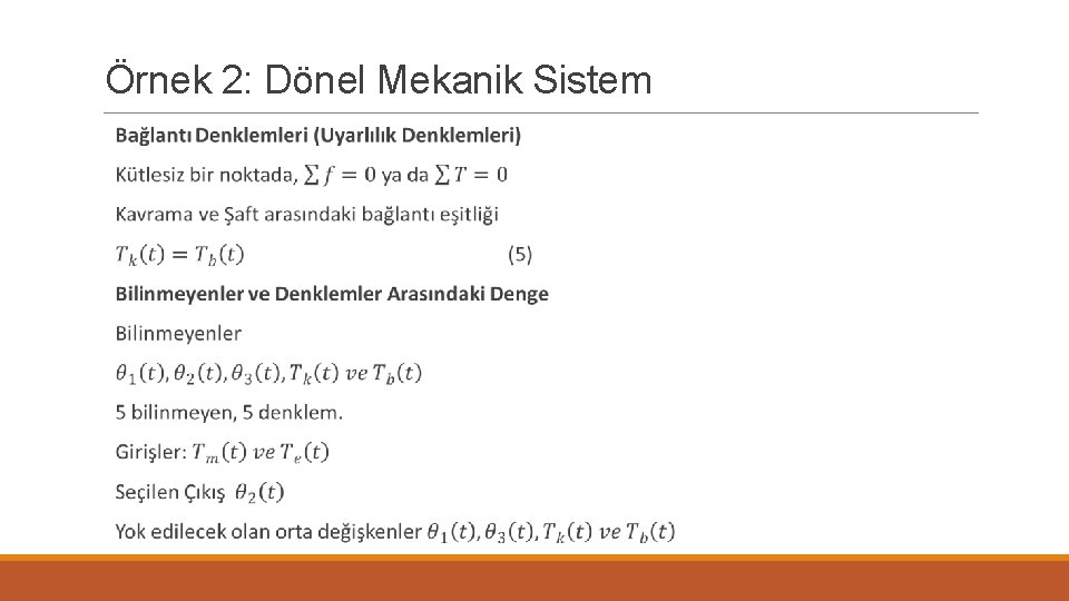 Örnek 2: Dönel Mekanik Sistem 