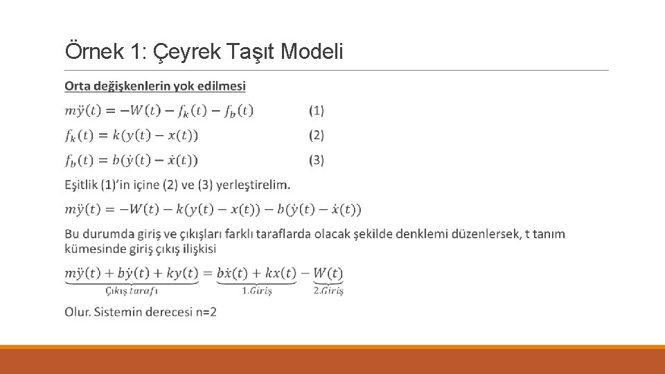 Örnek 1: Çeyrek Taşıt Modeli 